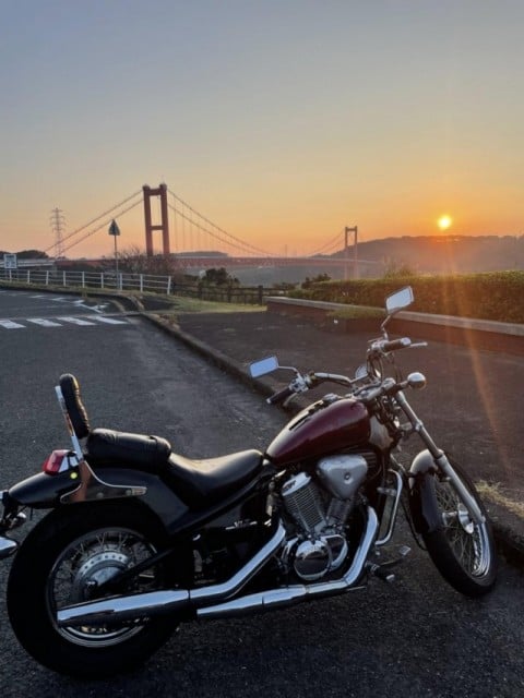 平戸大橋　バイク